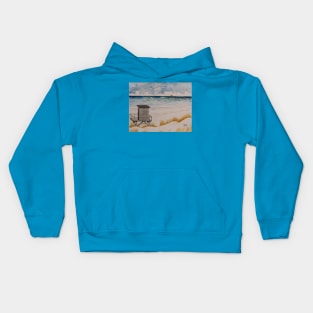 Lifeguard station at the pier Kids Hoodie